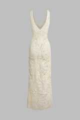 Crochet Hollow-Out Long Dress
