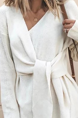 Casual Solid Patchwork V Neck Tops(4 Colors)