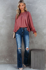 Promised Fun Ruffled Cotton Long Sleeve Top