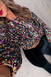 Eye-Catching Sweetie Sequin Cropped Top