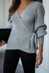 Dressed To Chill Long Sleeve Wrap Sweater - 2 Colors