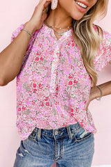 Happy Thoughts Floral Print Short Sleeve Top - 2 Colors