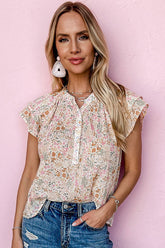 Happy Thoughts Floral Print Short Sleeve Top - 2 Colors