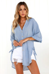 Country Club Oversize Long Sleeve Shirt - 3 Colors