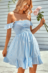 Loveliest Look Striped Off Shoulder Mini Dress - 3 Colors