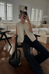 See You Soon Sleeveless Button Down Knit Top - 2 Colors