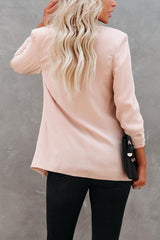 Uptown Girl Ruched Sleeves Pocketed Blazer