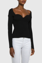 Alistair Low Neck Knit Top In Black