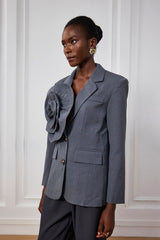 Avayah Flower Lapel Blazer