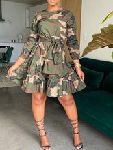 Indiebeautie Camo Tied Ruffle Dress