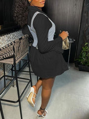 Bell-Sleeve Shirt Dress with Denim Vest--Clearance