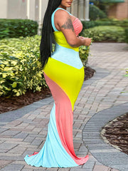 Indiebeautie Colorblock Combo Cutout Dress