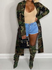 Camo Open-Front Duster