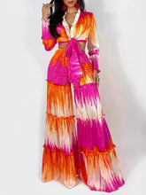 Printed Tied Top & Wide-Leg Pants Set