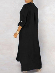 Indiebeautie Solid Button-Down Shirt Dress