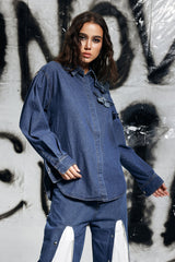 Gina Flower Denim Shirt