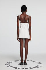 Kira Flower Backless Spaghetti Mini Dress In White