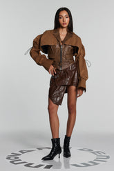 Kori Lapel Faux Leather Jacket