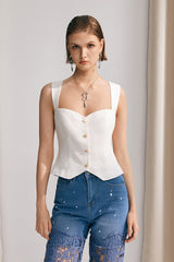 Kornelia Cross Bodycon Sleeveless Top