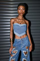 Samuel Love Cross Denim Short Top