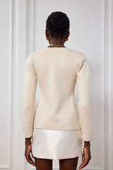 Sarahi Knit Flower Plunge Top