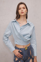 Stormi Asymmetric Top In Blue