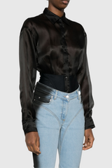 Tiffany Satin See Through Bodysuit