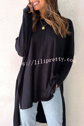 Halftime Happy Crew Neckline High Low Hem Relaxed T-shirt