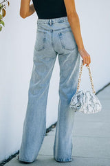 Beverly High Rise Slit Ankle Flare Denim