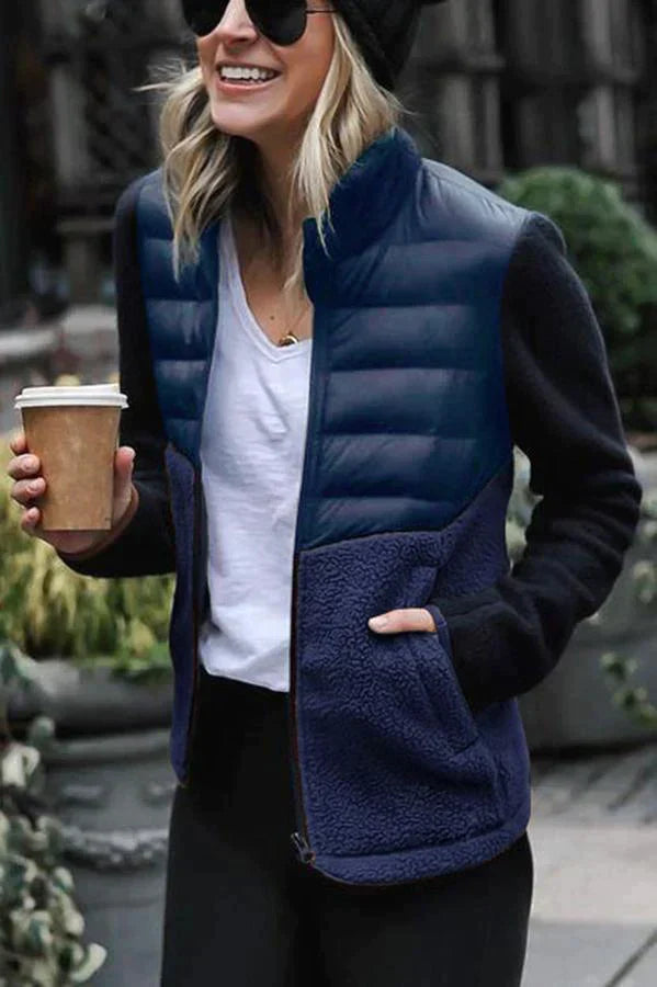 In Fashion Patchwork Contrast Down Jacket