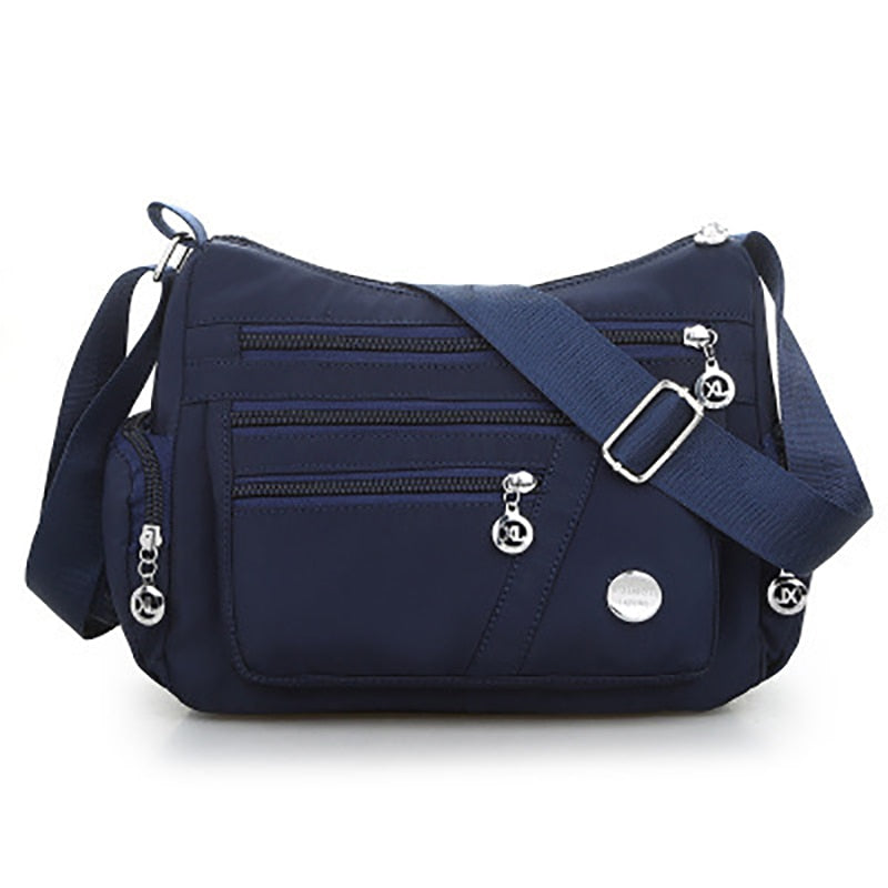 Damen Schulter-Umhängetasche Oxford wasserdichte Handtasche mit Reißverschluss