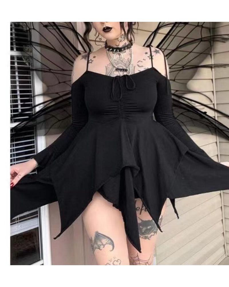 2024ss sexy Neckholder-Kleid mit tiefem V-Ausschnitt und Schnürung 