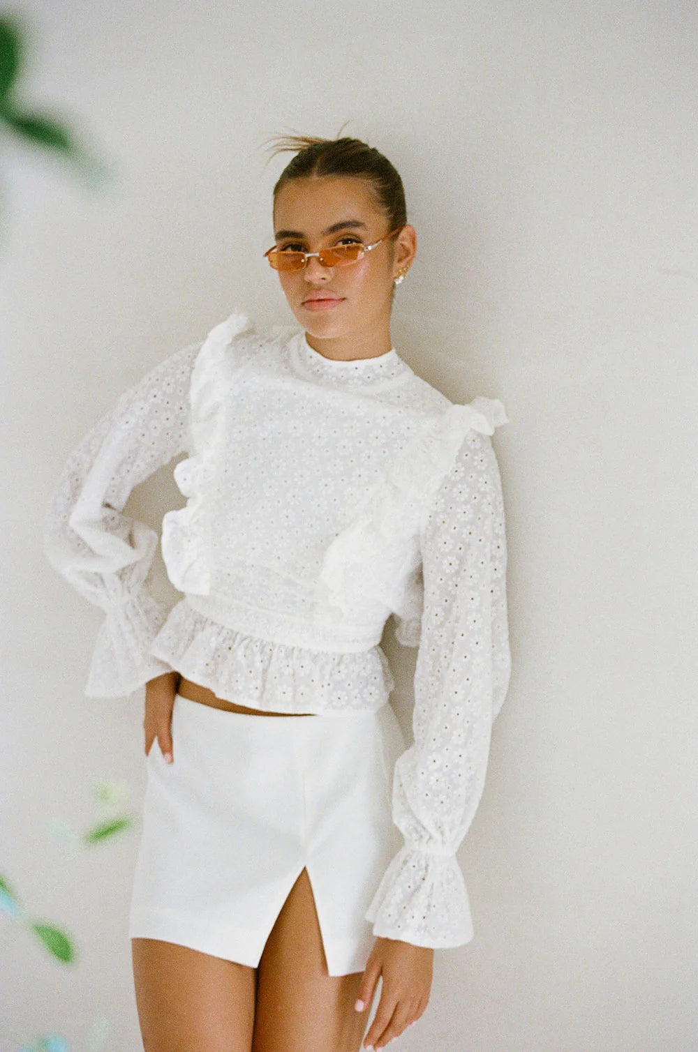 White Backless Crop Top