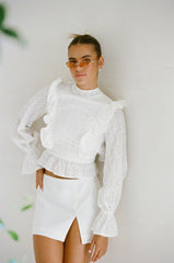 White Backless Crop Top
