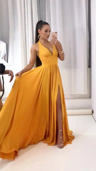 2024ss sexy halter deep V dress