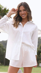 White Oversized Button Down Shirt