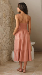 Dusty Pink Slip Midi Dress