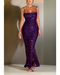 Sexy halter waist party sequin dress