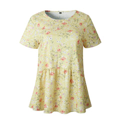 Yellow Floral Short Sleeve Tee