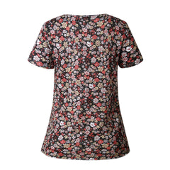 Black Floral Short Sleeve Tee
