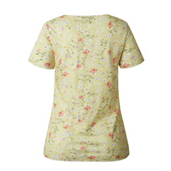 Yellow Floral Short Sleeve Tee