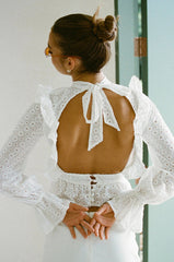 White Backless Crop Top