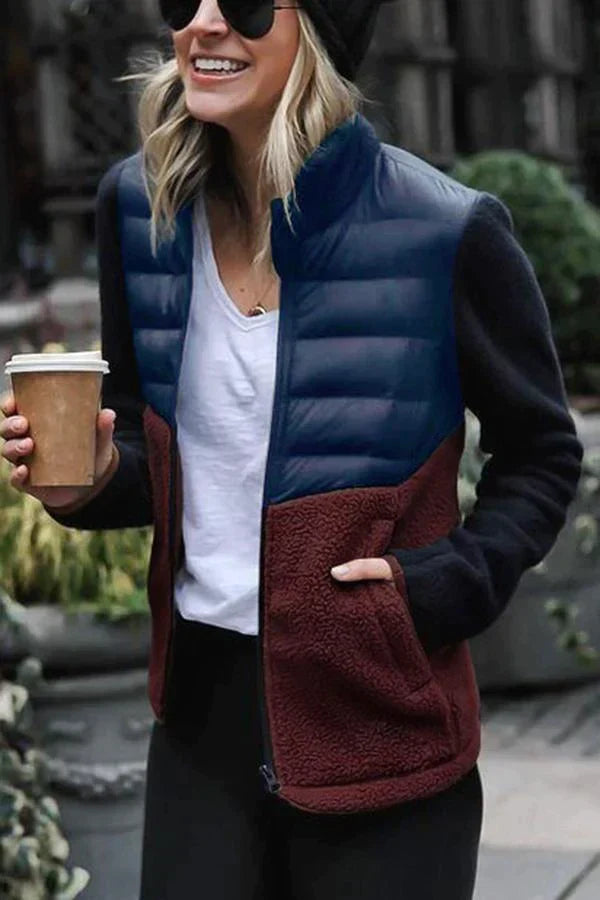 In Fashion Patchwork Contrast Down Jacket