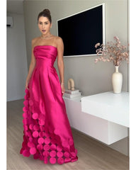 2024ss sexy strapless patchwork party dress