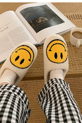 Smiley plush slippers