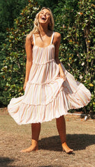 Pink Rainbow Striped Slip Dress