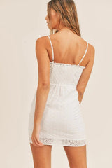 White Lace Slip Mini Dress