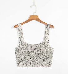 White Leopard Tank Crop Top