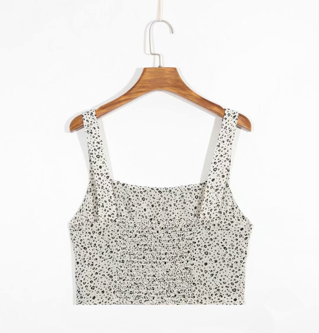 White Leopard Tank Crop Top