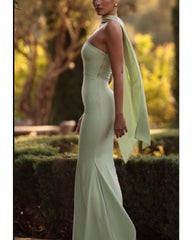 2024ss sexy halter wrap hip slim-fit dress